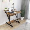 Dripex Computer Desk for Small Spaces, Z Shaped Small Computer Desk, 27.5 inch Compact Desk with Monitor Shelf and Bottom Storage Shelves, Space Saving Desk, Walnut view 2