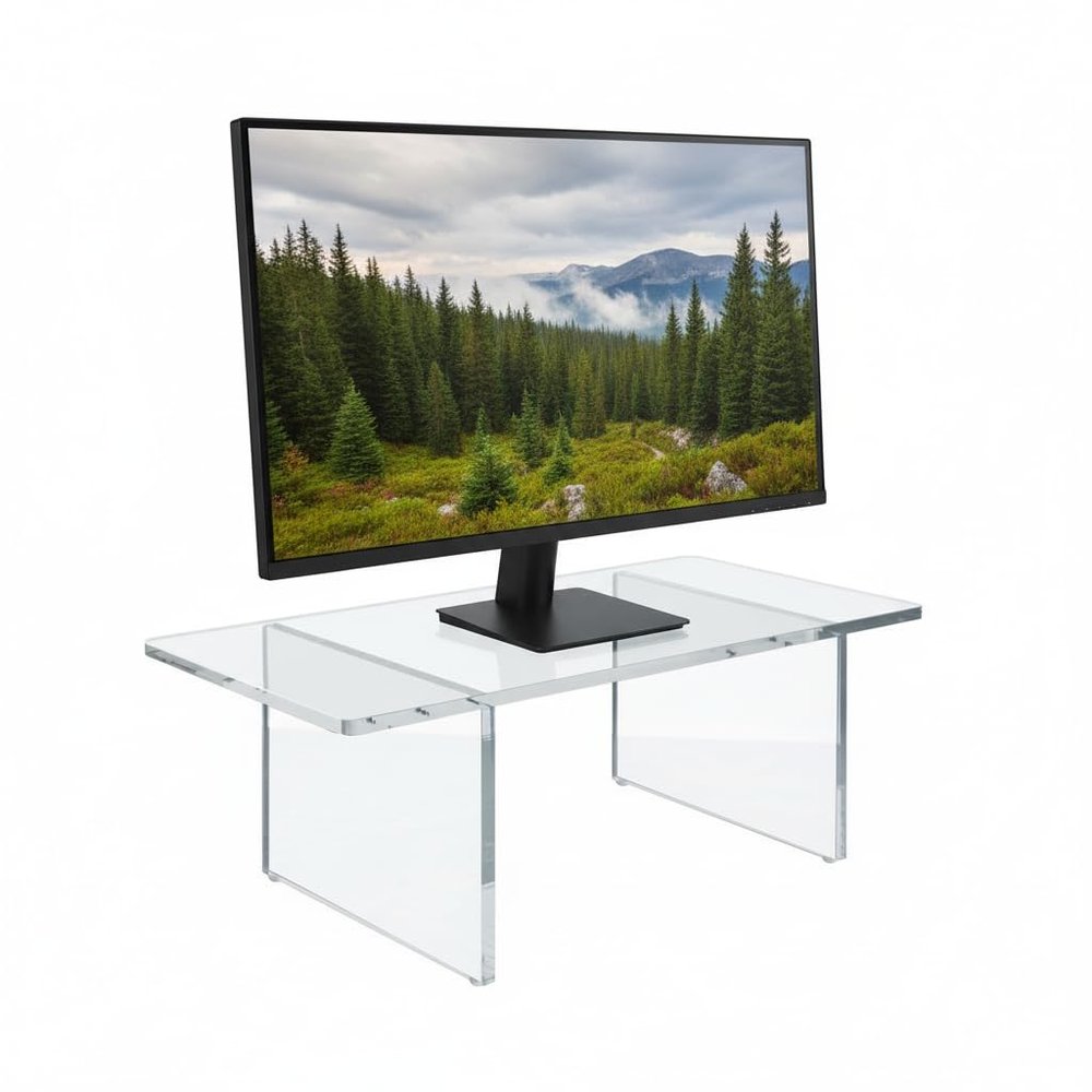 Azar Displays 515379 Acrylic Monitor Risers, Clear Showcase Shelf for Food, Dessert, Jewelry Display Stand, 22"W x 9"H 1/2"