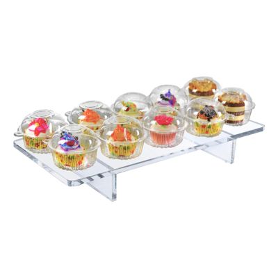 Azar Displays 515373 Acrylic Monitor Risers, Clear Showcase Shelf for Food, Dessert, Jewelry Display Stand