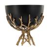 A & B Home 13 in H Large Soft Gold/Black Aluminum Twig Bowl, Home Accent Dcor view 3