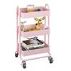 MIOCASA 3-Tier Metal Utility Rolling Cart, Heavy Duty Multifunction Cart with Lockable Casters, Easy to Assemble, Suitable for Office, Bathroom, Kitchen, Garden view 1