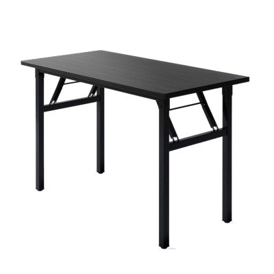 Desk Computer Home Office Folding Sturdy Writing for Small Spaces No Assembly Required (Color : Black, Size : 120X60CM)