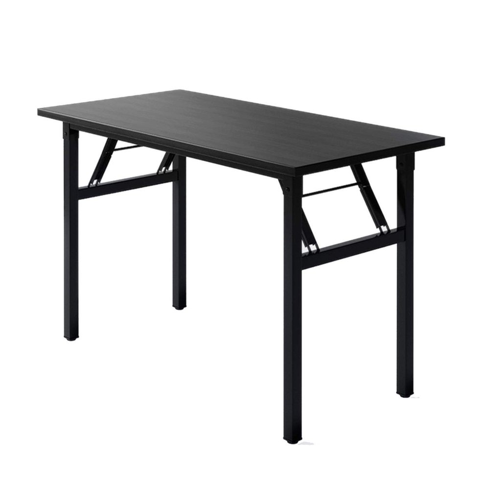 Desk Computer Home Office Folding Sturdy Writing for Small Spaces No Assembly Required (Color : Black, Size : 120X60CM)
