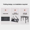 Desk Computer Home Office Folding Sturdy Writing for Small Spaces No Assembly Required (Color : Black, Size : 120X60CM) view 3