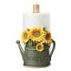 MASSJOY Paper Towel Holder with Sunflower Flower Decor, Resin Crafts Display for Kitchen Cafe Western Restaurant Cake Shop Dessert Shop. view 1