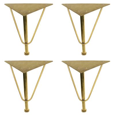 ACXZ Gold Adjustable Furniture Legs 10/11/12inch, Modern Designer Nordic Stainless Steel Feet for Sofa, Couch, Cabinet, TV Stand, Closets, Set of 4