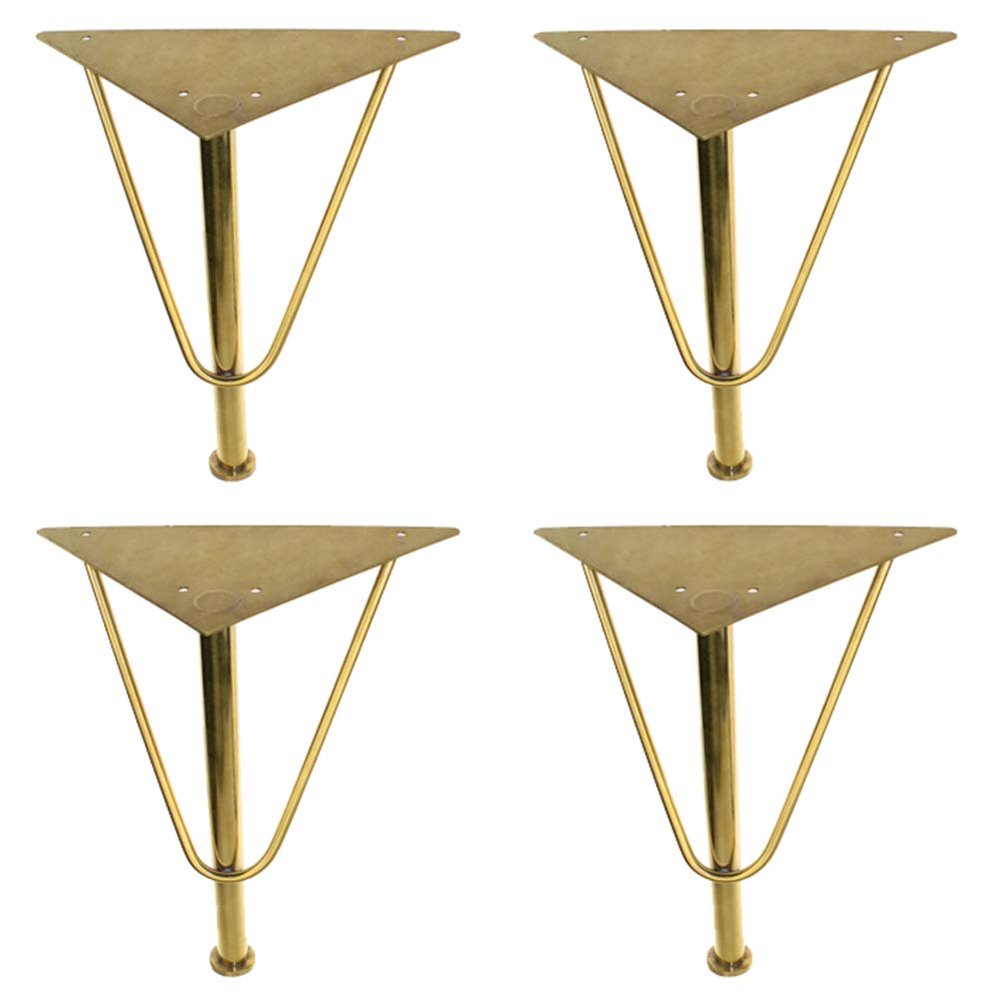 ACXZ Gold Adjustable Furniture Legs 10/11/12inch, Modern Designer Nordic Stainless Steel Feet for Sofa, Couch, Cabinet, TV Stand, Closets, Set of 4