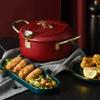 Fryer with Thermometer, Household Temperature Control And Oil-Saving Small Fryer, Non-Stick Deep Frying Pan, Japanese Style Tempura Frying Pan,D view 3