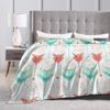 60"x50"-Throw Blanket, Coral and Teal Arrows Printed Lightweight Warm Bed Blanket Microfiber Fuzzy Blanket for Sofa Bed Couch Living Room All Seasons view 4