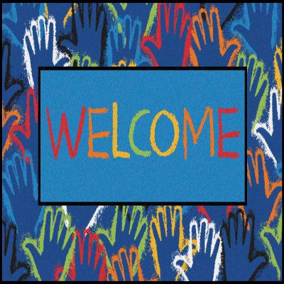 Carpets for Kids 36.42 Hands Together Value Play Rug Rectangle 3ft x 4ft 6in Blue