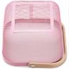 AJIODA Metal Mesh Steel Basket, Storage Organizer Basket Multi-functional Hanging Kitchen Baskets Fruit Basket Bin with Bamboo Handle for Kitchen Bathroom Picnic Shopping Decor Cabinet Home, Pink view 4