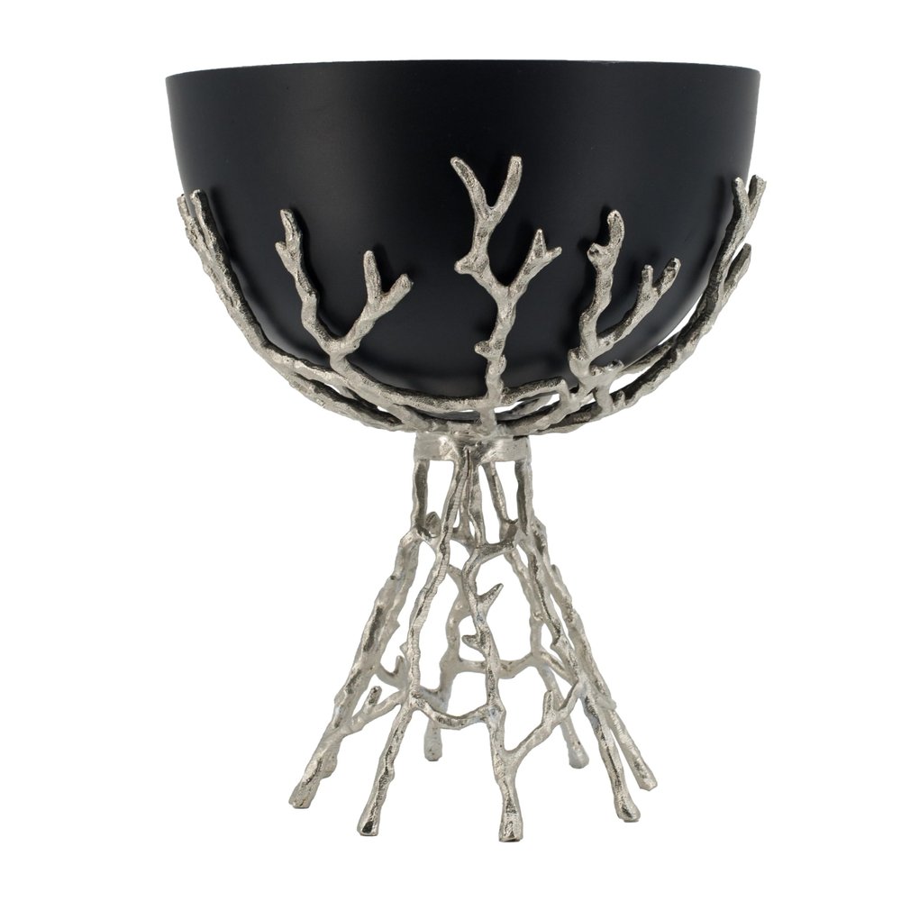 A&B Home 11 x 11 x 12.5 Nickel/Black Twig Bowl Large 1Ea/Ctn