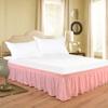 Versatile Bedding Bed Skirt - Wrap Around Bed Skirts Elastic Dust Ruffles, 100% Cotton 800 Thread Count, Easy Fit 21 Inch Tailored Drop, Peach King Size Beds view 1
