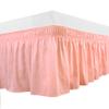 Versatile Bedding Bed Skirt - Wrap Around Bed Skirts Elastic Dust Ruffles, 100% Cotton 800 Thread Count, Easy Fit 21 Inch Tailored Drop, Peach King Size Beds view 2