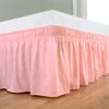 Versatile Bedding Bed Skirt - Wrap Around Bed Skirts Elastic Dust Ruffles, 100% Cotton 800 Thread Count, Easy Fit 21 Inch Tailored Drop, Peach King Size Beds view 3