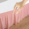 Versatile Bedding Bed Skirt - Wrap Around Bed Skirts Elastic Dust Ruffles, 100% Cotton 800 Thread Count, Easy Fit 21 Inch Tailored Drop, Peach King Size Beds view 4