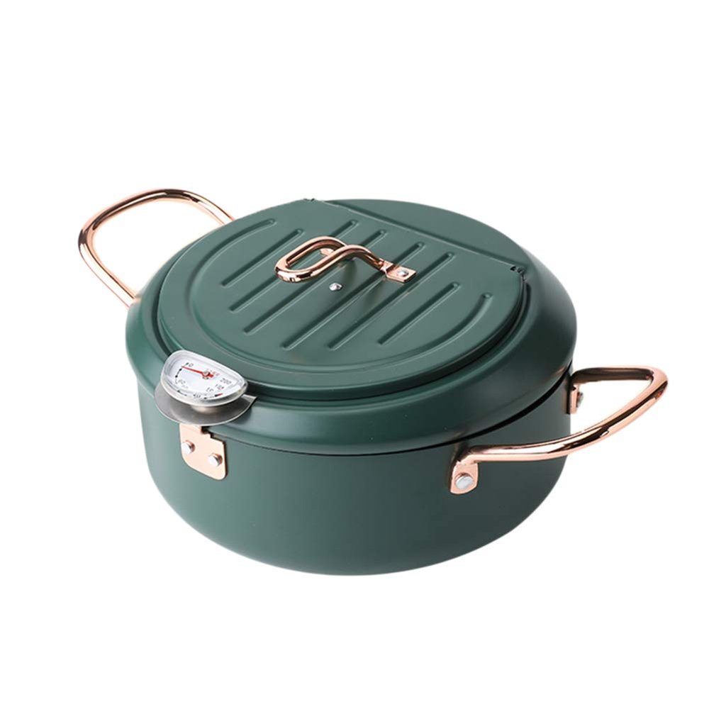 Oil And Temperature Control Fryer, 304 Stainless Steel Tempura Fryer, Portable Household Kitchen, Fuel-Saving Induction Cooker, Gas Stove Fryer,24cm