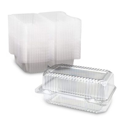 MT Products Clear Plastic Hinged Containers for Loaf or Hoagies 8" x 4" x 3.8" - Disposable Food Containers (Pack of 20) - Made in the USA