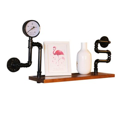 Floating Shelves for The Walls, Iron and Wood Wall Mounted Shelf, Metal Wall Shelf for Bedroom, Bathroom, Living Room, Kitchen, Home Office Storage Display Stand,802030cm
