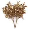 LOVENIMEN Artificial Golden Leaves Plants for Christmas Decoration, Fake Plant Grass Plant Bushes Faux Shrubs Greenery Indoor Outside Planter Vase Filler Festival Home Garden Decor - Gold 2 Pack view 1