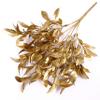 LOVENIMEN Artificial Golden Leaves Plants for Christmas Decoration, Fake Plant Grass Plant Bushes Faux Shrubs Greenery Indoor Outside Planter Vase Filler Festival Home Garden Decor - Gold 2 Pack view 4