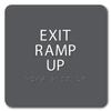 The Sign Studio - 6" x 6" - Gray/White - ADA - EXIT RAMP UP Sign with Tactile & Braille view 1