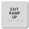 The Sign Studio - 6" x 6" - Light Gray/Black - ADA - EXIT RAMP UP Sign with Tactile & Braille view 1