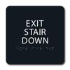 The Sign Studio - 6" x 6" - Black/White - ADA - Exit Stair Down Sign with Tactile & Braille view 1