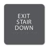 The Sign Studio - 6" x 6" - Gray/White - ADA - Exit Stair Down Sign with Tactile & Braille view 1