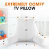 Cheer Collection Reading Pillow with Arms  Portable Bed Pillow for Sitting Up & Support, Hollow Fiber-Filled Back Rest Pillow for Sitting in Bed & Couch, Machine Washable, White (Small) view 3