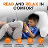 Cheer Collection Reading Pillow with Arms  Portable Bed Pillow for Sitting Up & Support, Hollow Fiber-Filled Back Rest Pillow for Sitting in Bed & Couch, Machine Washable, White (Small) view 4