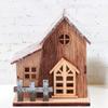 TOYANDONA 2pcs Christmas Light Up Wood House LED Christmas Village Rustic Tabletop Decoration Centerpiece view 4
