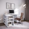 BELLEZE L Shaped Computer Desk, 60 Study Writing Table Home Office Desk Morden Corner Workstation Setup with Adjustable Storage Shelves and 3 Drawers, White view 4