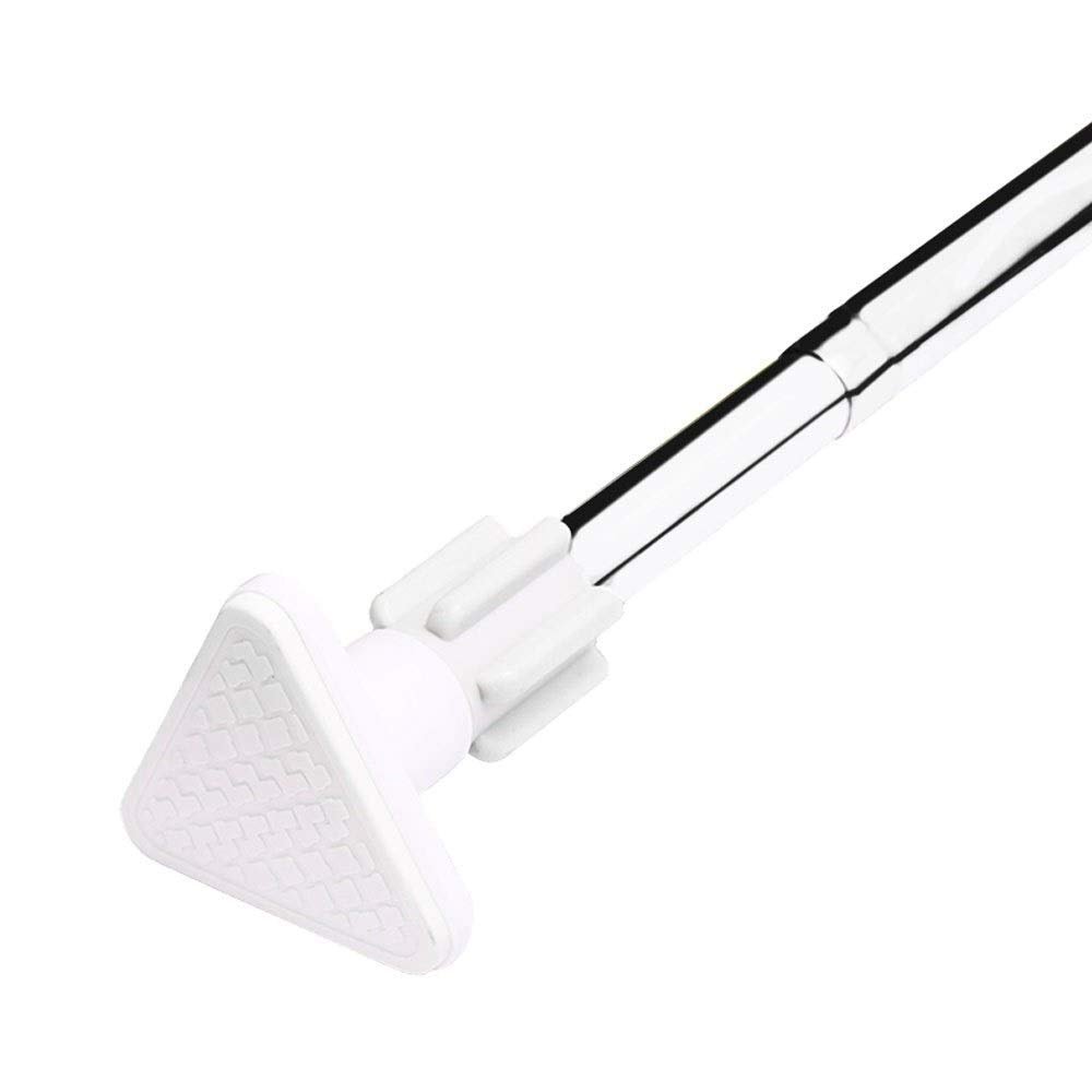 CXYGZLJ Stainless Steel Shower Curtain Rod, No Perforated Telescopic Rod, Clothes Rail, Bedroom Closet Rod, Triangular Head Pull Rod (Size : 70-120CM)