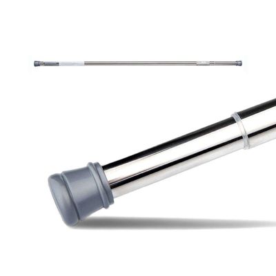 CXYGZLJ Stainless Steel Clothes Rail, Punch-Free Telescopic Shower Curtain Rod, Full Spring Curtain Rod, Wardrobe Pole, 304 Stainless Steel Telescopic Rod Pull Rod (Size : 91-160cm)