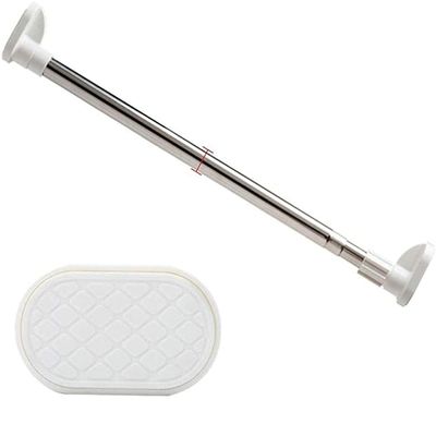 CXYGZLJ Stainless Steel Bathroom Track, Towel Rack, Clothes Rail, Wardrobe RailShower Curtain Rod, Tulle Curtain Rod Pull Rod (Size : 70-120cm)