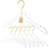 Acrylic Hangers Clear and Gold Premium Quality Clothes Hangers Standard Clothing view 1