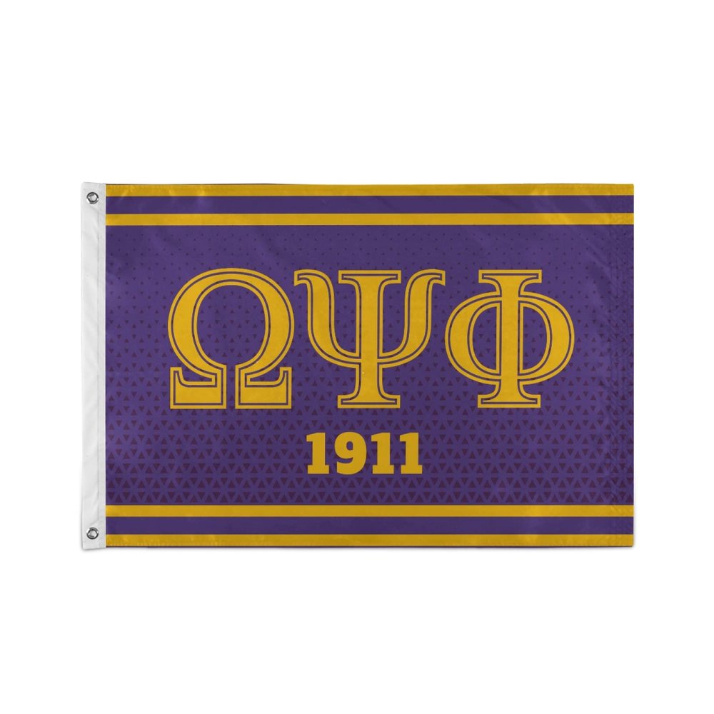 Bad Bananas BBGreek Omega Psi Phi Official Vendor - Wall Flag/Banner (Shield) - 3 x 5 - Fraternity Paraphernalia