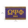 Bad Bananas BBGreek Omega Psi Phi Official Vendor - Wall Flag/Banner (Shield) - 3 x 5 - Fraternity Paraphernalia view 2