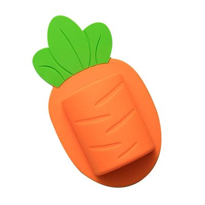 1pc Self-Adhesive Carrot Storage Rack for Bathroom and Home Creative Silicone Organizer for Toothbrushes and Sundries No Drill Easy Installation Wall Mount Hanger