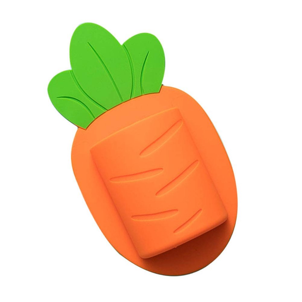 1pc Self-Adhesive Carrot Storage Rack for Bathroom and Home Creative Silicone Organizer for Toothbrushes and Sundries No Drill Easy Installation Wall Mount Hanger