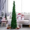 4ft Green Glittery Tinsel Christmas Tree, Holiday Decoration Artificial Christmas Tree Metal Stand, Xmas Trees with Plump Sequin for Holiday Decor - Easy to Assemble view 1