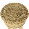 Tidyard Natural Rattan Bar Stool, Handwoven Teak Wood Legs Round Seat 13.8 Inch Height 17.7 Inch for Kitchen Dining Room Home Office view 4