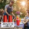 Double Disposable Cup Holder with Marker Slot Wooden Mark Your Cup and Drink Up 2 Sides Designs Drink Dispensers for Parties Farmhouse Bar Christmas Housewarming Party Holiday Decor Hostess Gifts view 3