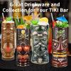 SuproBarware Tiki Mugs Set of 4  Large Ceramic Tiki Glasses Hawaiian Luau Party Mugs Drinkware Tiki Bar Mugs for Cocktails view 4