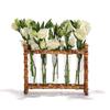 Tozai Home WTR006 Natural Bamboo Vase Includes 5 Glass Tubes view 1