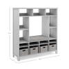 Martha Stewart Kids' Storage System (Gray)  Wood Bookshelf Cubby with Seat Cushion, Shelves and Storage Bins; Reading Nook Bookcase and Kids Room Bench view 2