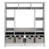 Martha Stewart Kids' Storage System (Gray)  Wood Bookshelf Cubby with Seat Cushion, Shelves and Storage Bins; Reading Nook Bookcase and Kids Room Bench view 4