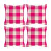 AHAHM Pink and White Buffalo Check Plaid Throw Pillow Covers Farmhouse Decorative Throw Pillow Case Indoor Outdoor Cushion Cover Pillowcase for Sofa 18X18 Inch Set of 4 view 1