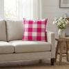 AHAHM Pink and White Buffalo Check Plaid Throw Pillow Covers Farmhouse Decorative Throw Pillow Case Indoor Outdoor Cushion Cover Pillowcase for Sofa 18X18 Inch Set of 4 view 3
